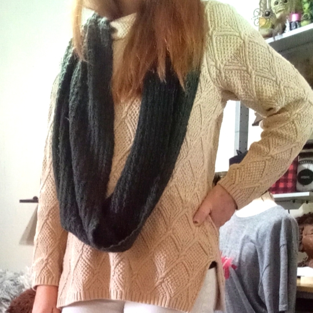 Infinity knit scarf winter spring fall Mossy Green Cotton On